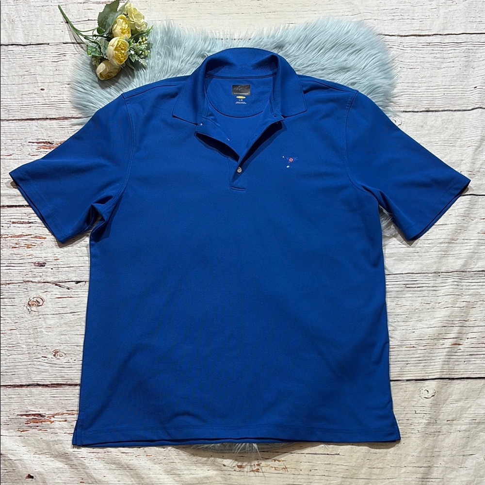 Greg Norman Golf Ocean Reef Club Blue Short Sleeve Polo Shirt sz L
